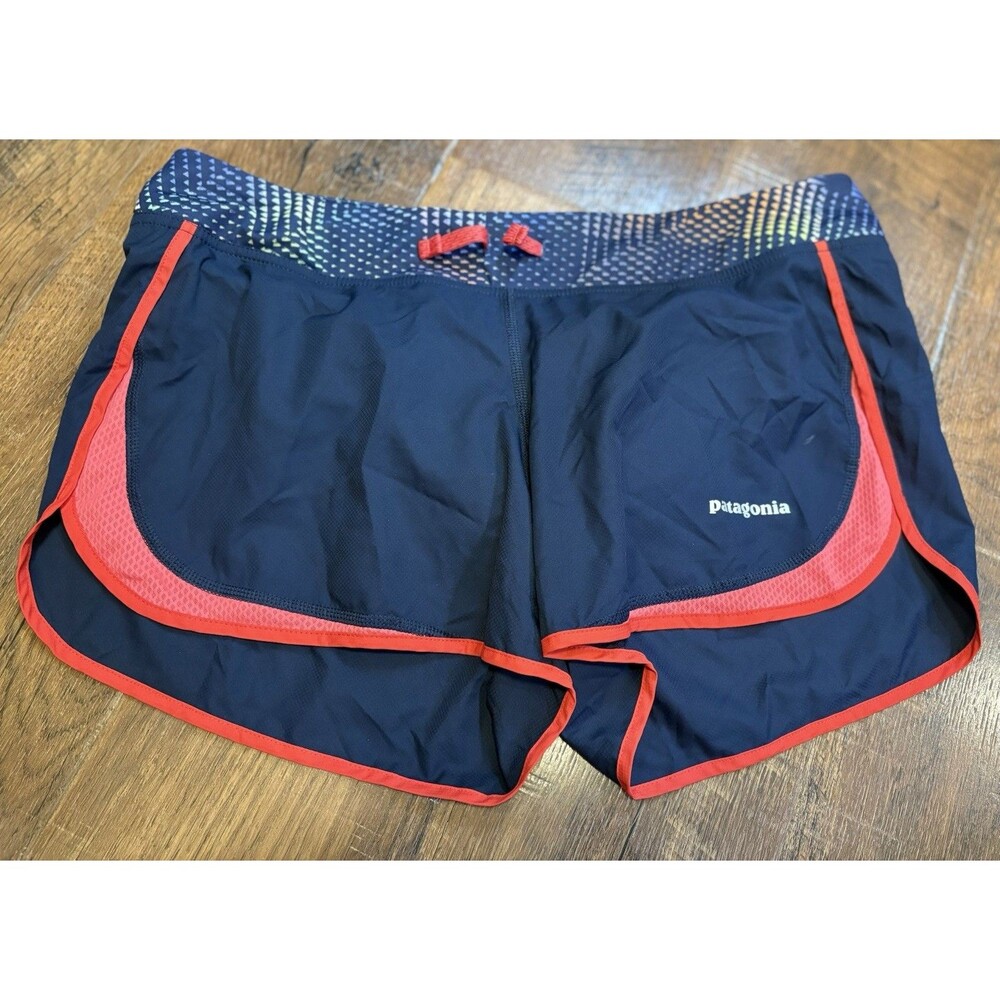 PATAGONIA COMMON THREADS GYM ATHLETIC WOMENS RUNNING SHORTS BLUE MEDIUM VGC